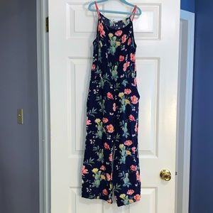 Navy floral jumpsuit